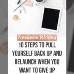 10 Steps to Pull Yourself Back Up and Relaunch when you want to Give Up blog title overlay