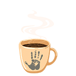 Help Me Naomi Alternative Logo - Coffee mug with Piper's Handprint