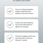 5 Social Media Management Tips for Authors and Writers first three tips lists blog post overlay