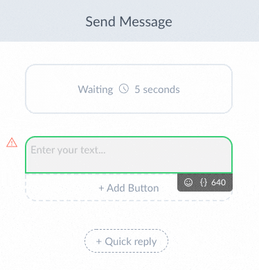 Screenshot new message with delay and space